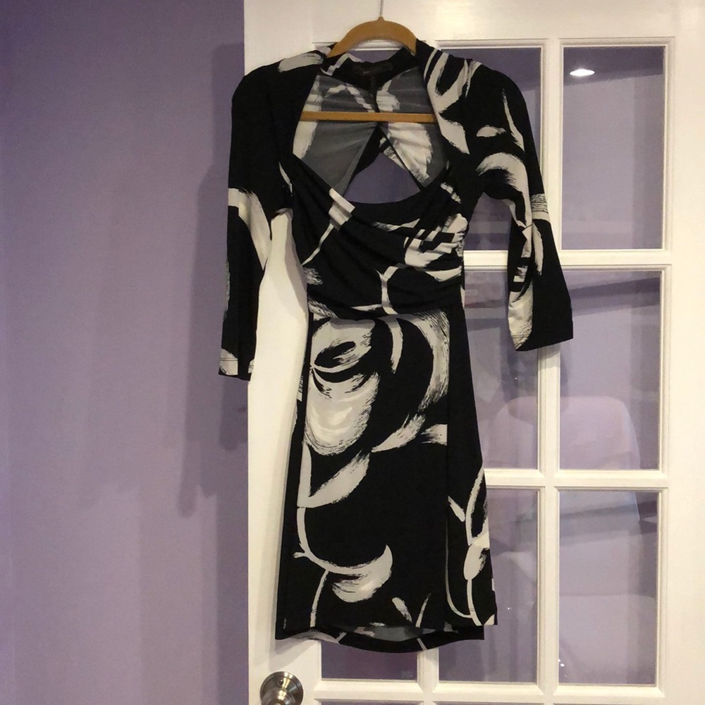 BCBG mini black and white dress